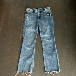 Kut from the Kloth Women's Cropped Ankle Jeans - Light Blue Denim